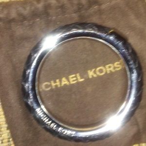 Michael Kors Collection Black Leather Bangle